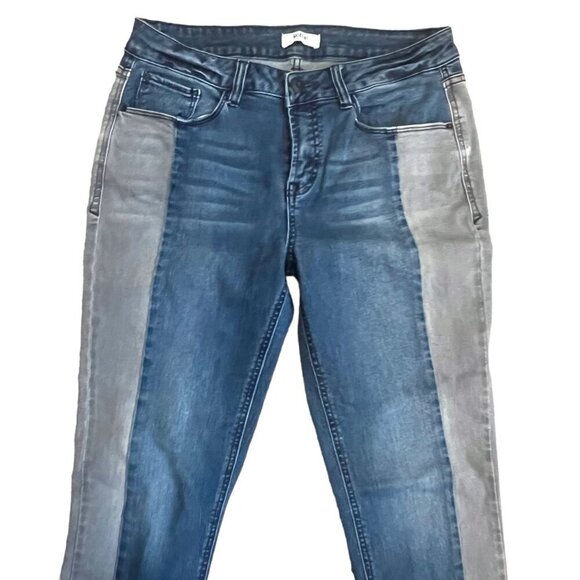 Kensie Two Tone‎ Released Hem Cropped Skinny Jeans N470 - Picture 4 of 7